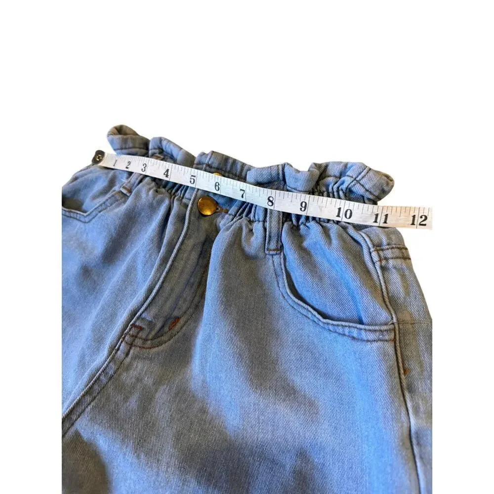 Princess Polly High Waisted Cinch Waist Denim Shorts Women's size 2